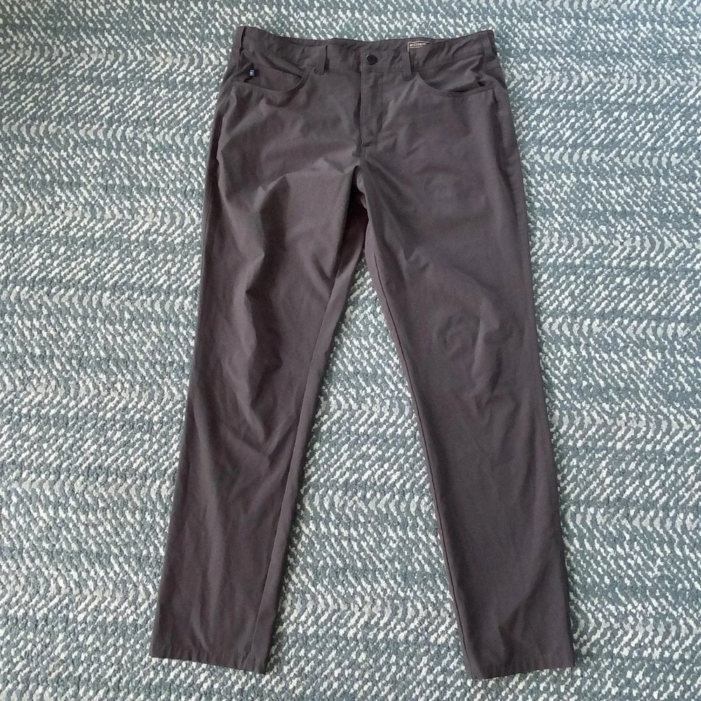 Mizzen+Main Helmsman Pants Mens 36x32 Gray Chino Slim Performance Golf Travel